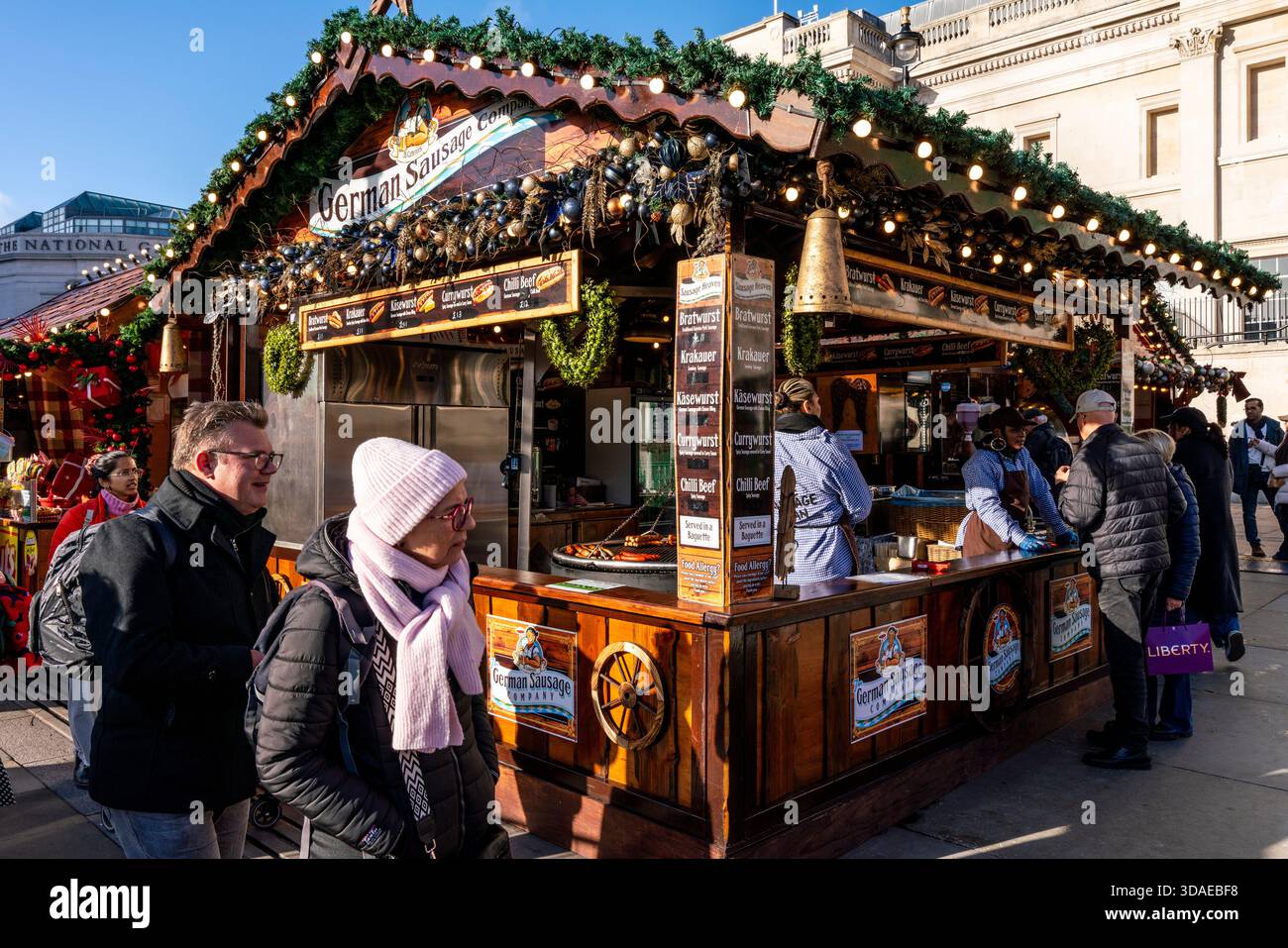 Trafalgar Square Christmas Market, Londres, Royaume-Uni. Banque D'Images