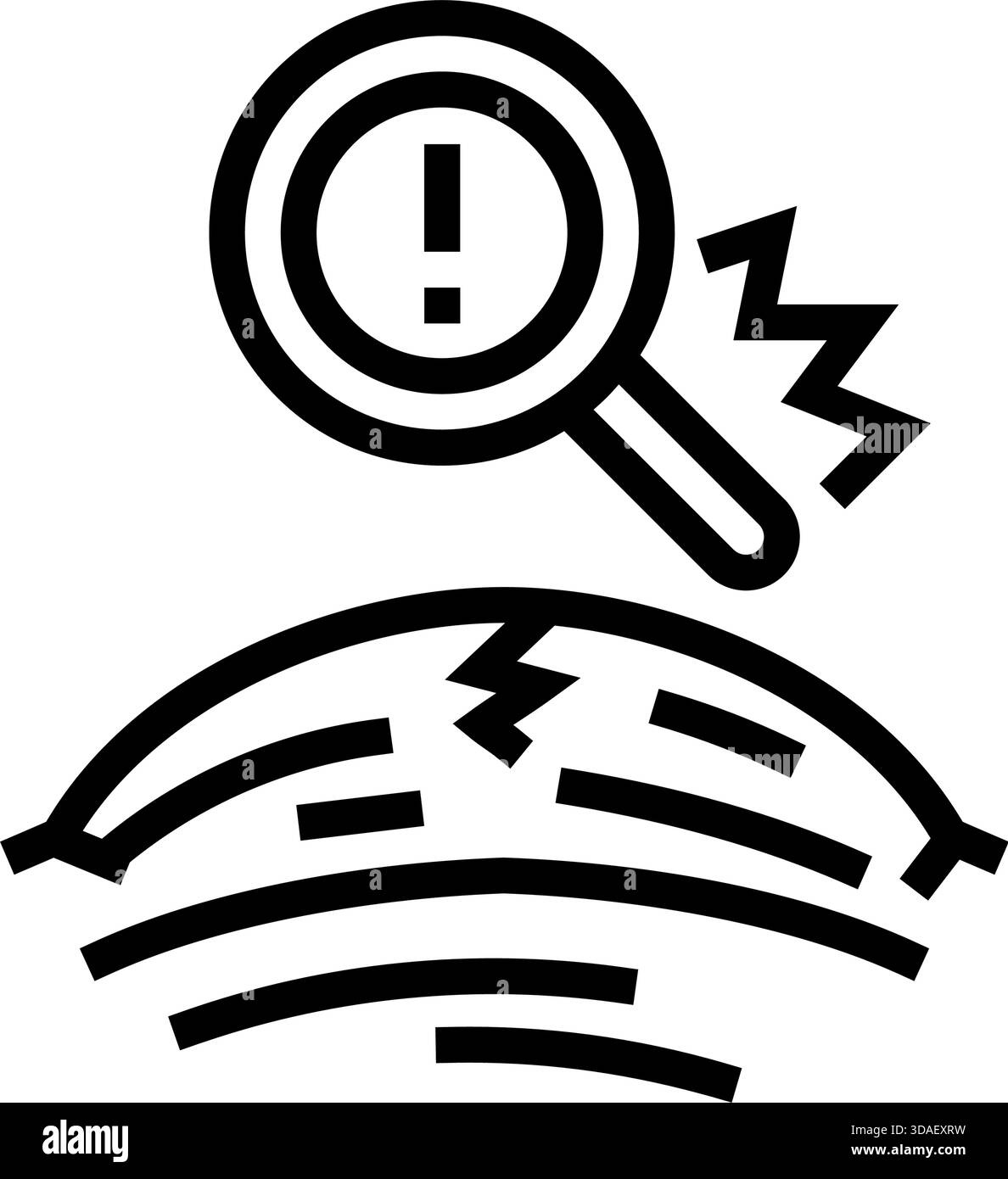 illustration vectorielle d'icône de ligne d'avertissement de risque de déchirure musculaire Illustration de Vecteur