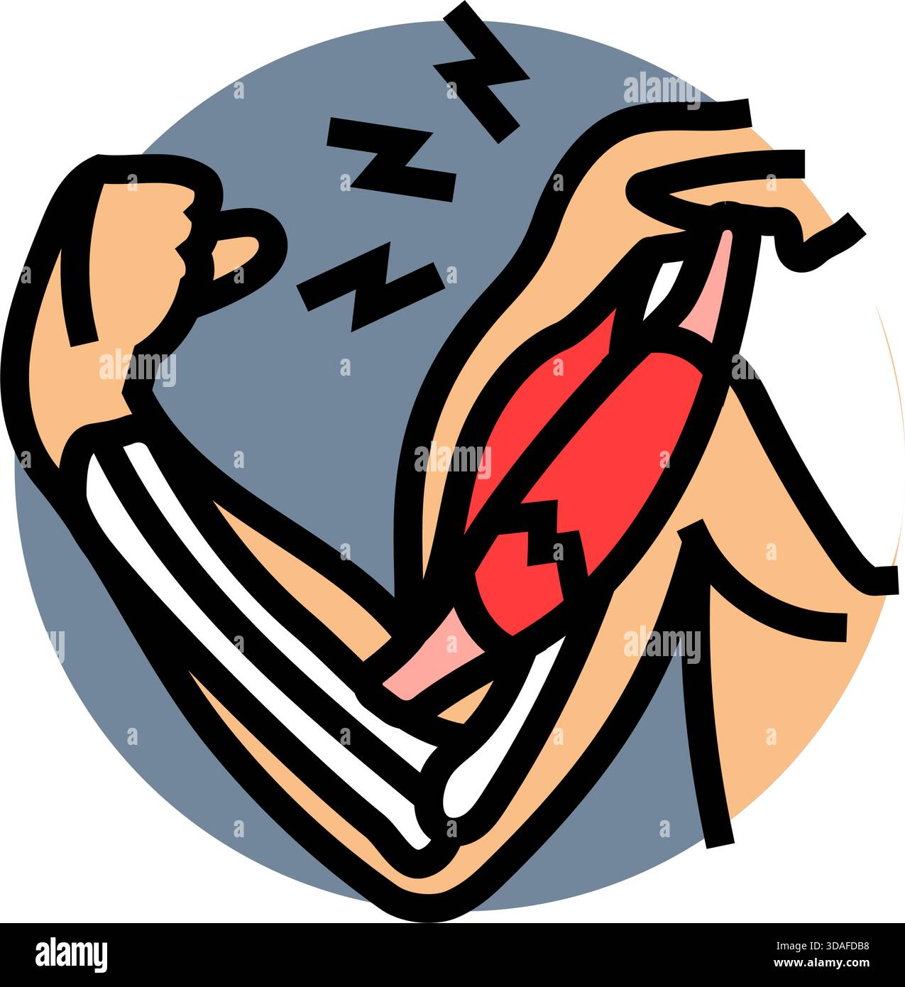 illustration de déchirure de muscle de bras illustration vectorielle d'icône de couleur Illustration de Vecteur
