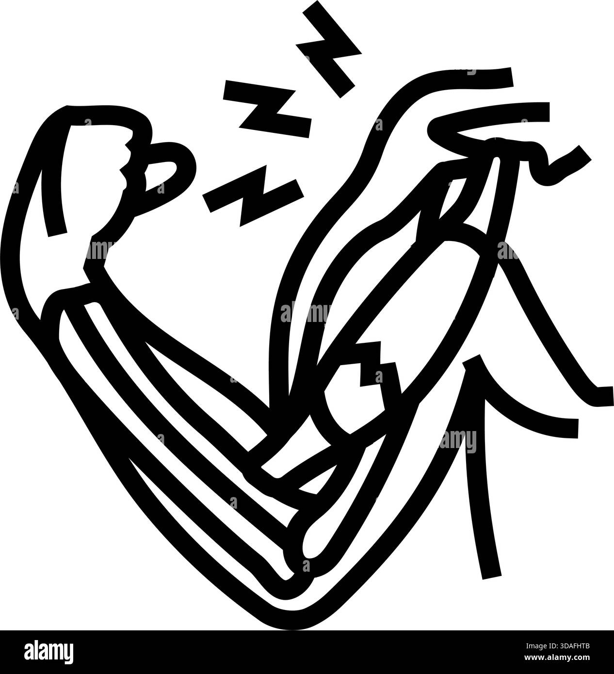 illustration vectorielle d'icône de ligne d'illustration de déchirure de muscle de bras Illustration de Vecteur