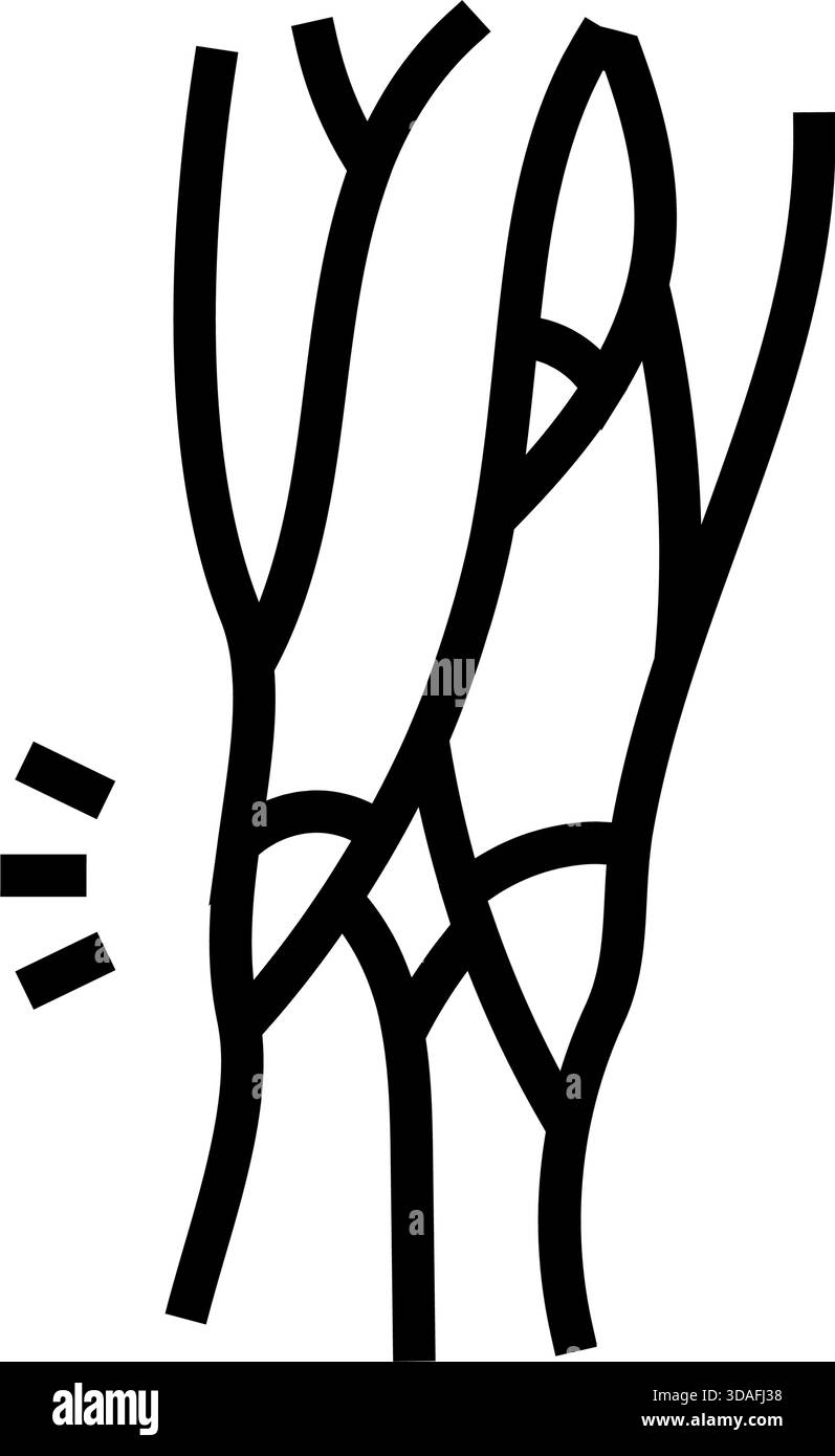 illustration vectorielle d'icône de ligne de muscle ischio-jambier tendue Illustration de Vecteur