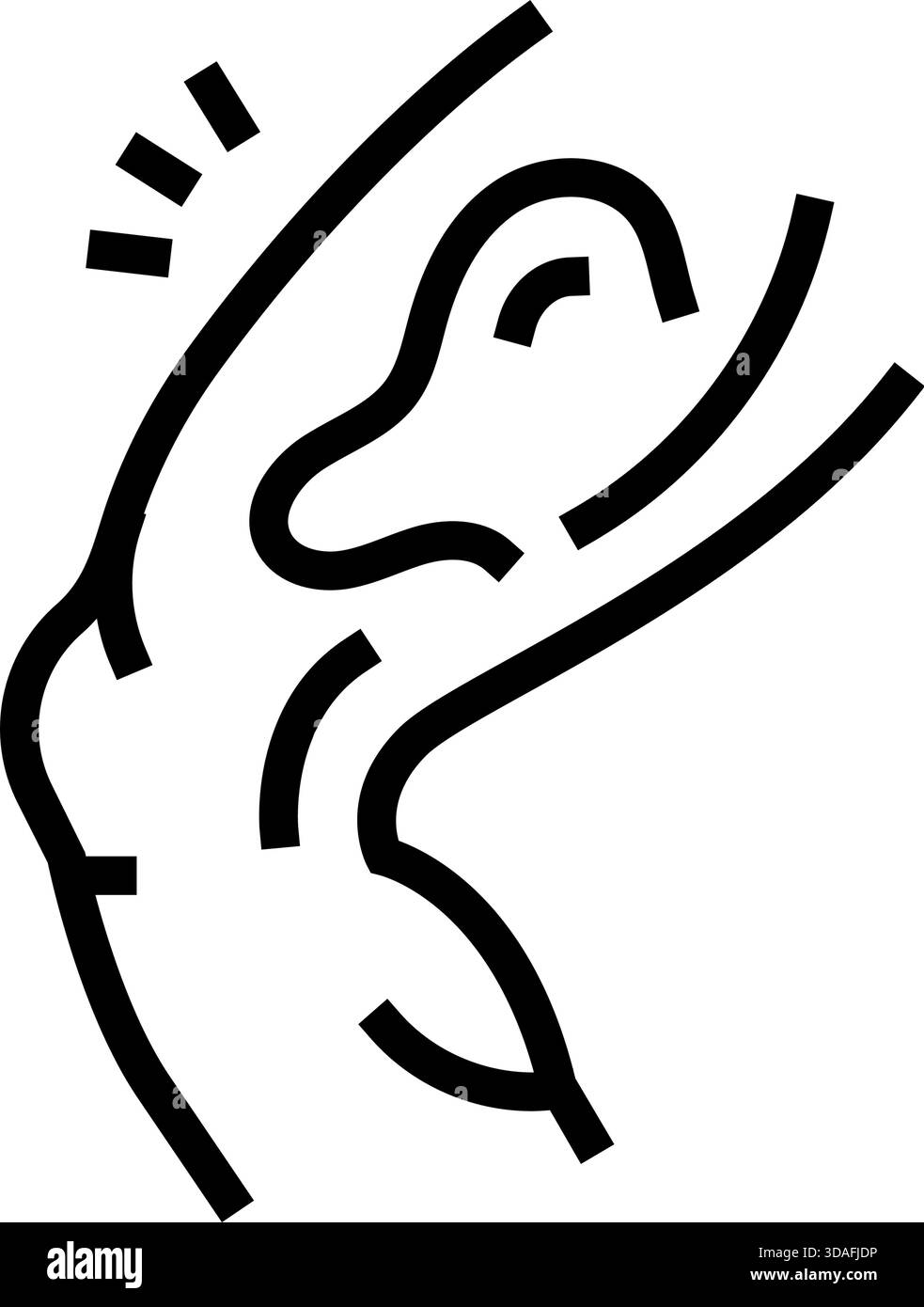 illustration vectorielle d'icône de ligne de muscle de cuisse meurtrie Illustration de Vecteur