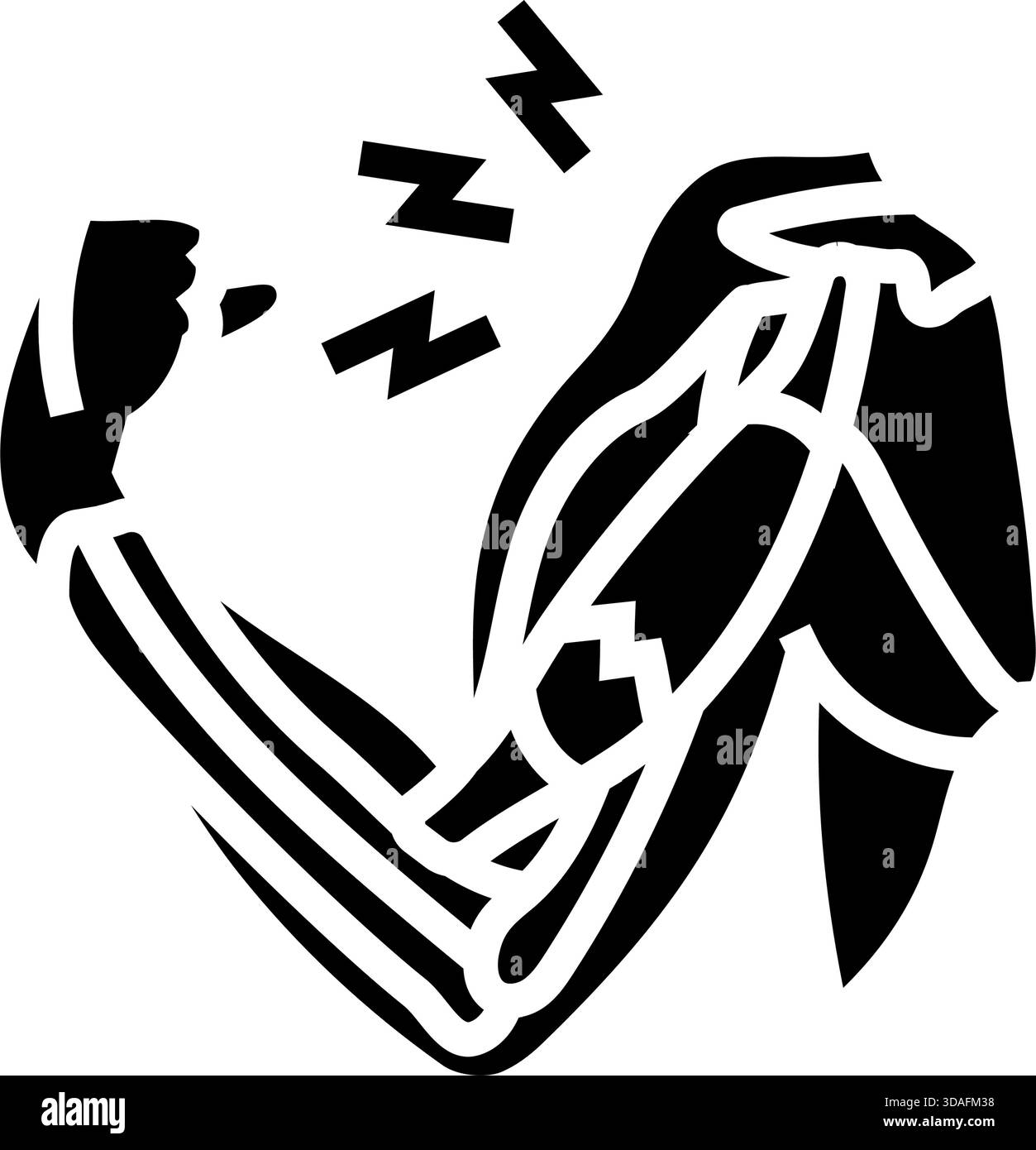 illustration de déchirure de muscle de bras illustration vectorielle d'icône de glyphe Illustration de Vecteur