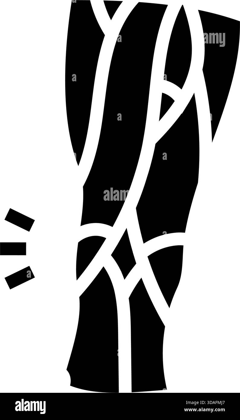 illustration vectorielle d'icône de glyphe de muscle ischio-jambier tendu Illustration de Vecteur