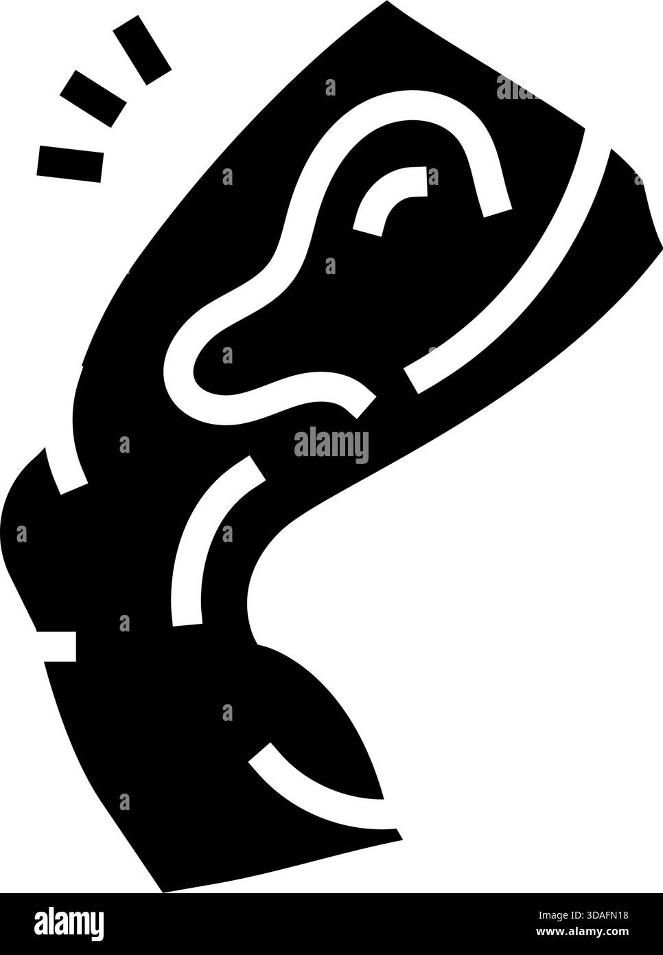 illustration vectorielle d'icône de glyphe de muscle de cuisse meurtrie Illustration de Vecteur