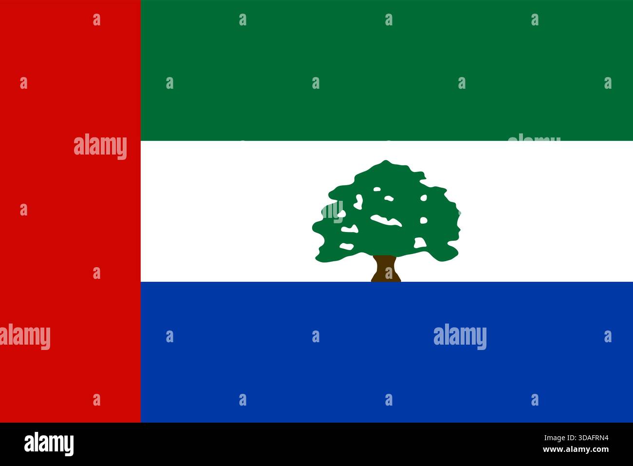 Drapeau de Hadhramaout – bannière horizontale rouge, blanche et noire avec triangle vert, symbole des peuples du Sud-Arabes, identité historique Hadhrami, public do Illustration de Vecteur