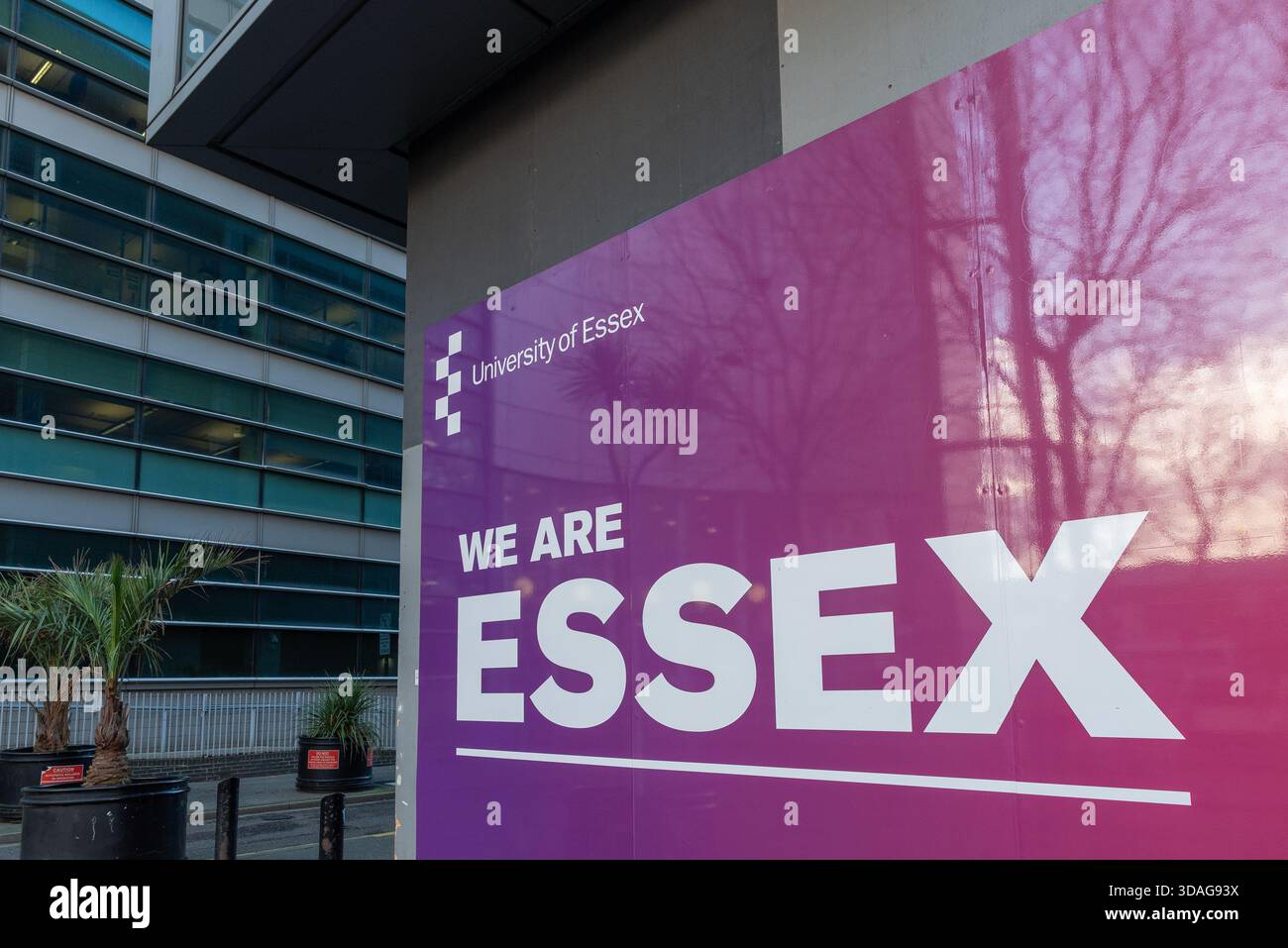 Université d'Essex à Southend sur mer, Essex, Royaume-Uni. We are Essex slogan Banque D'Images