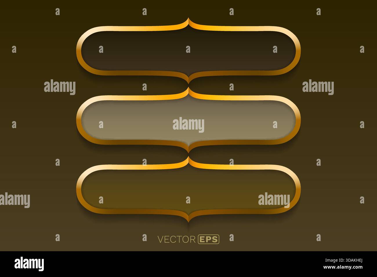 Élégants éléments de conception de bannière dorée sur un fond sombre, parfait pour le web, la présentation ou la conception infographique. Illustration vectorielle Illustration de Vecteur