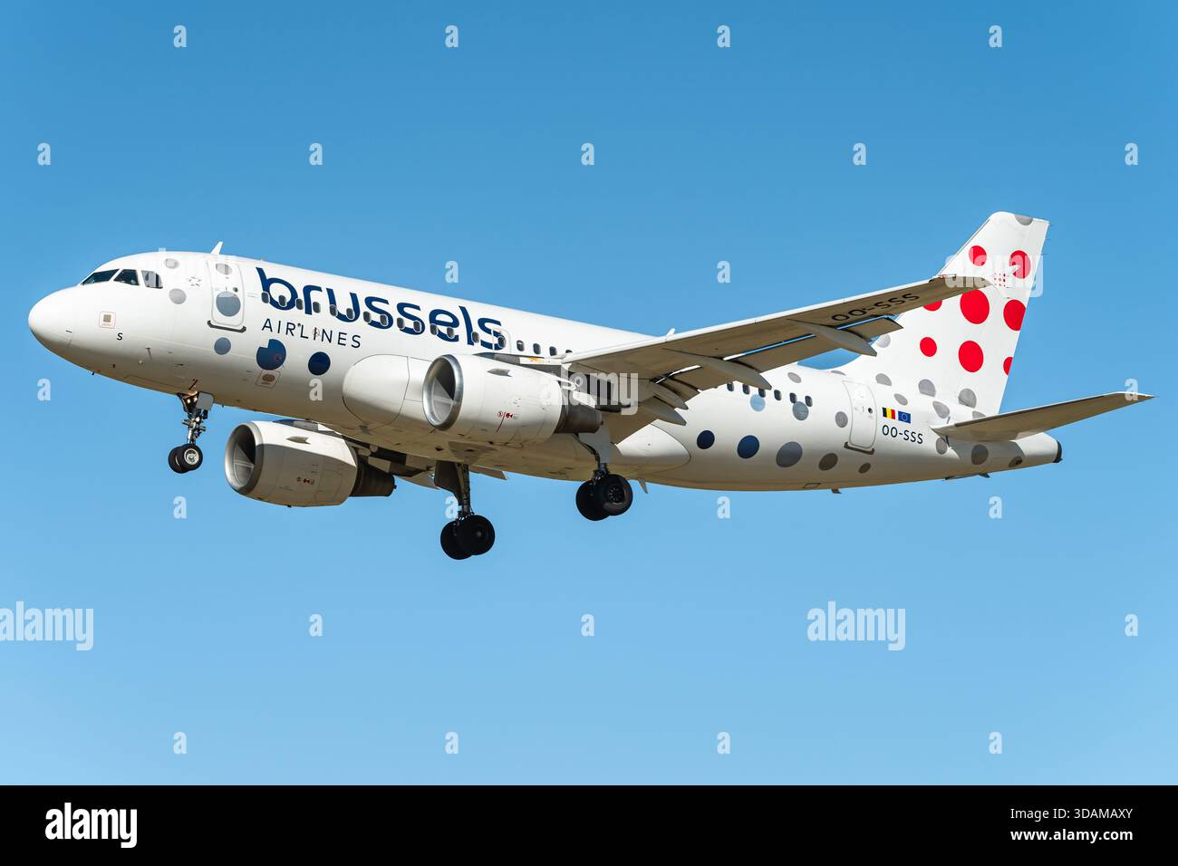 Un avion de passagers Airbus de la compagnie aérienne belge Brussels Airlines. Banque D'Images