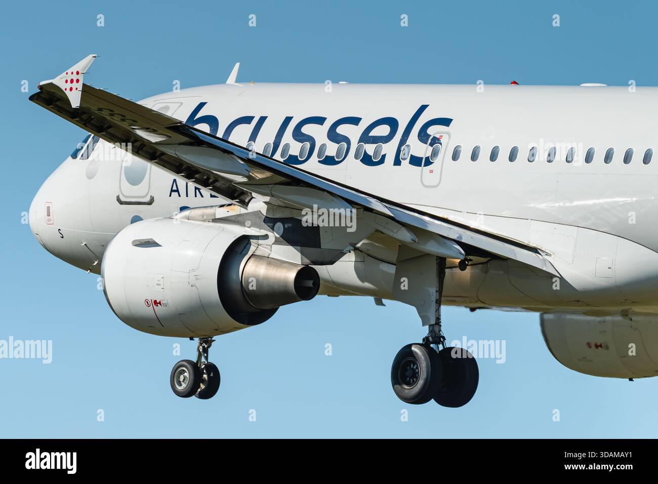 Un avion de passagers Airbus de la compagnie aérienne belge Brussels Airlines. Banque D'Images