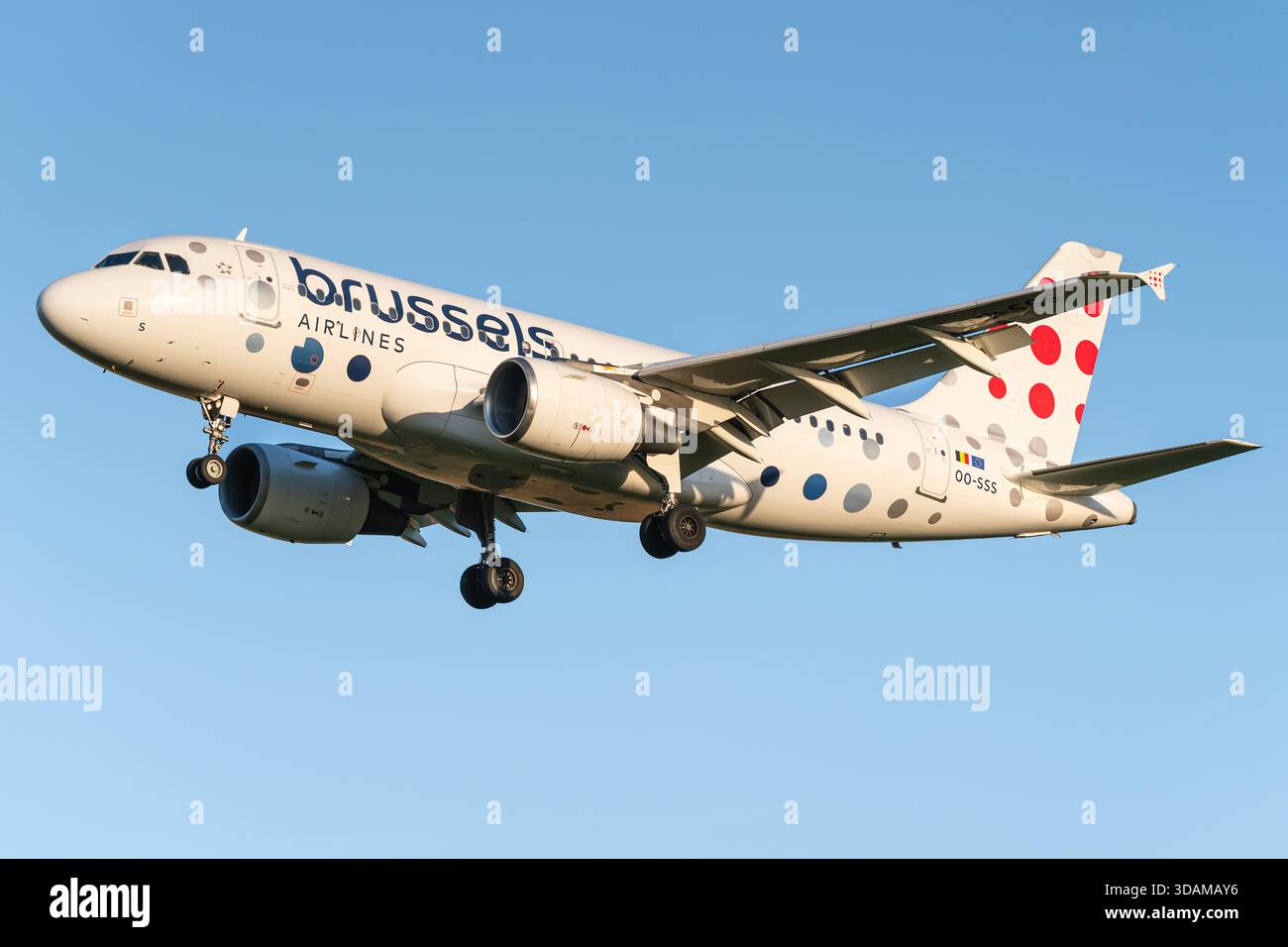 Un avion de passagers Airbus de la compagnie aérienne belge Brussels Airlines. Banque D'Images