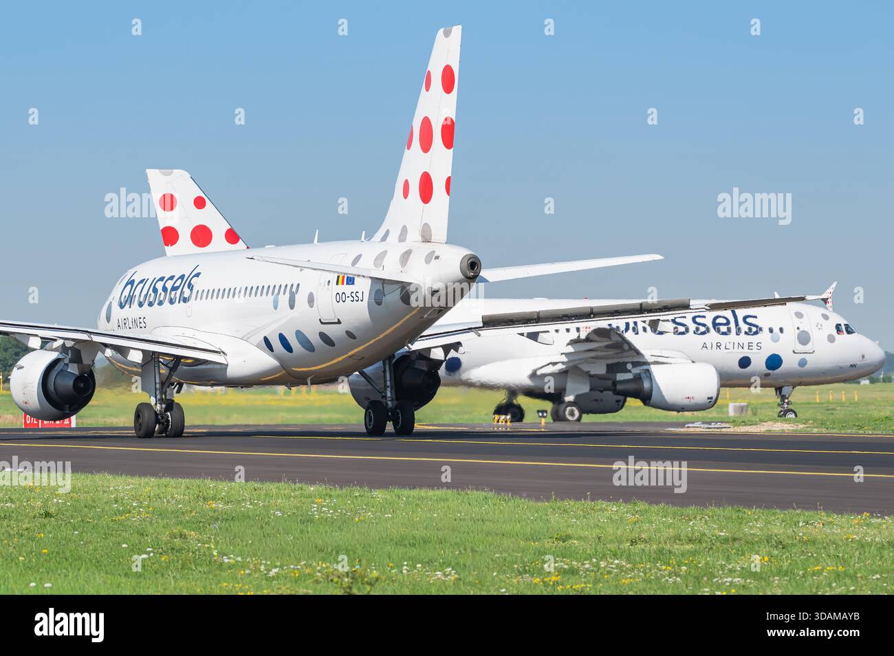 Un avion de passagers Airbus de la compagnie aérienne belge Brussels Airlines. Banque D'Images