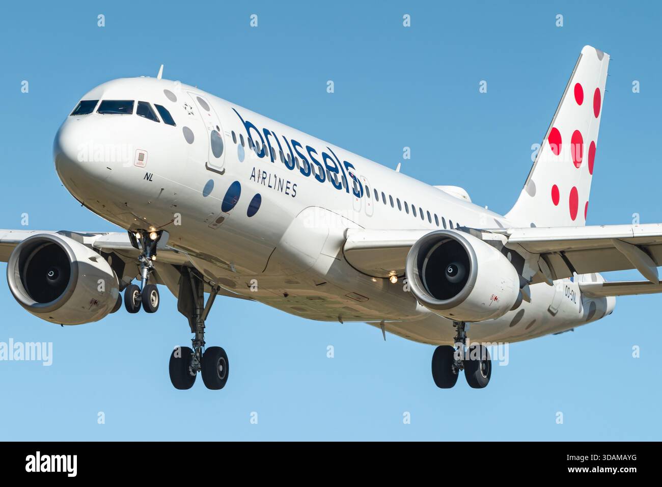 Un avion de passagers Airbus de la compagnie aérienne belge Brussels Airlines. Banque D'Images