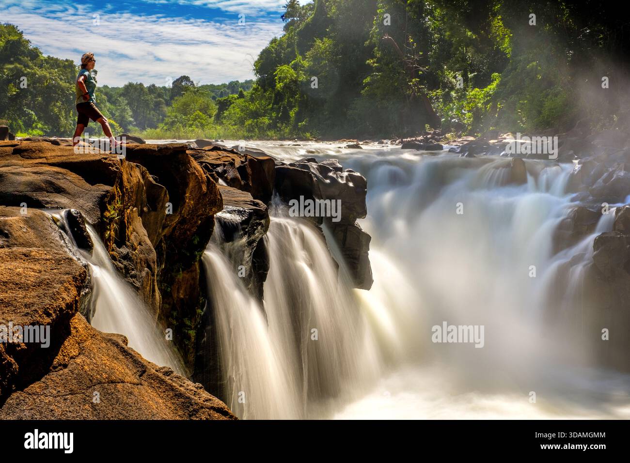 Cascades sur le plateau de Bolaven dans le sud du Laos Banque D'Images