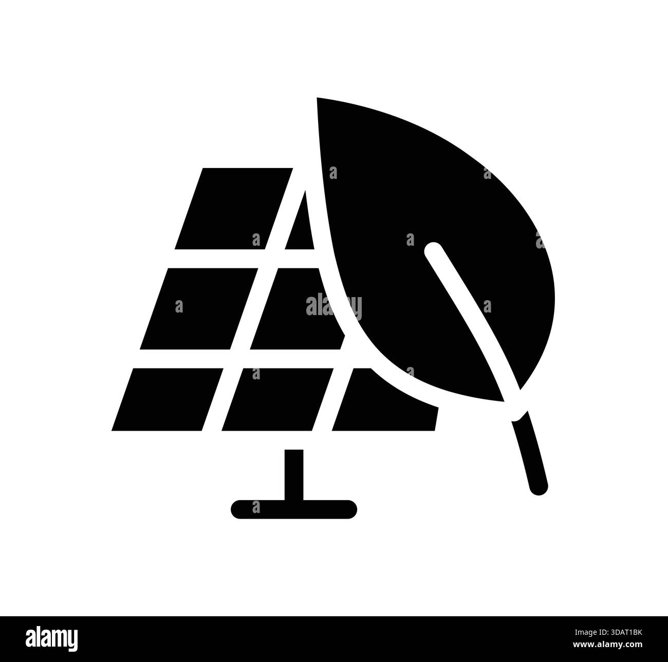 Cette image présente un symbole de panneau solaire entrelacé avec une feuille, représentant la fusion de la technologie et de la nature pour un avenir énergétique durable. Illustration de Vecteur