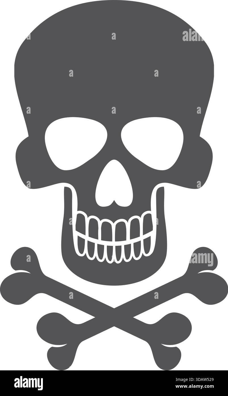 Un crâne avec un crâne et des os croisés dessus Illustration de Vecteur