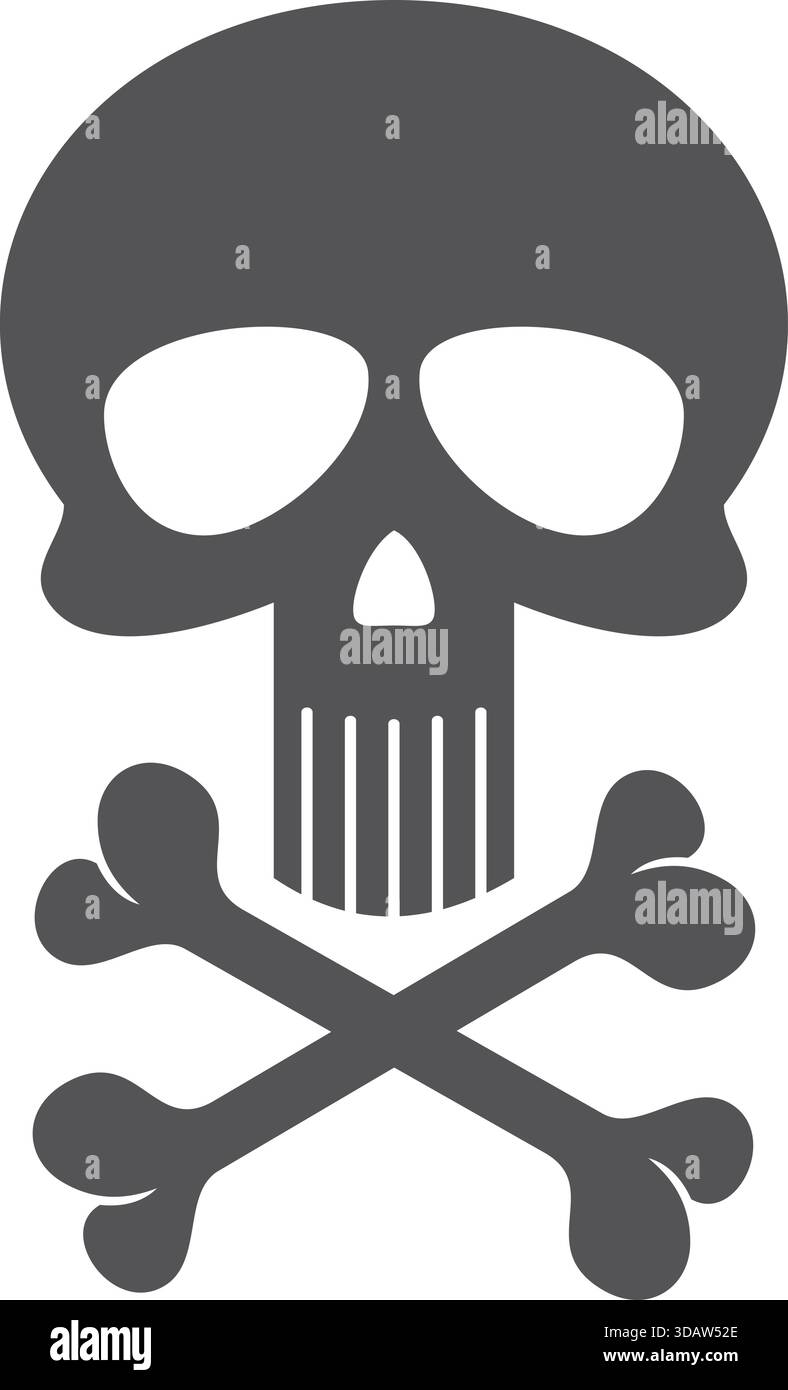 Un crâne avec une croix dessus. Le crâne est sur fond blanc Illustration de Vecteur