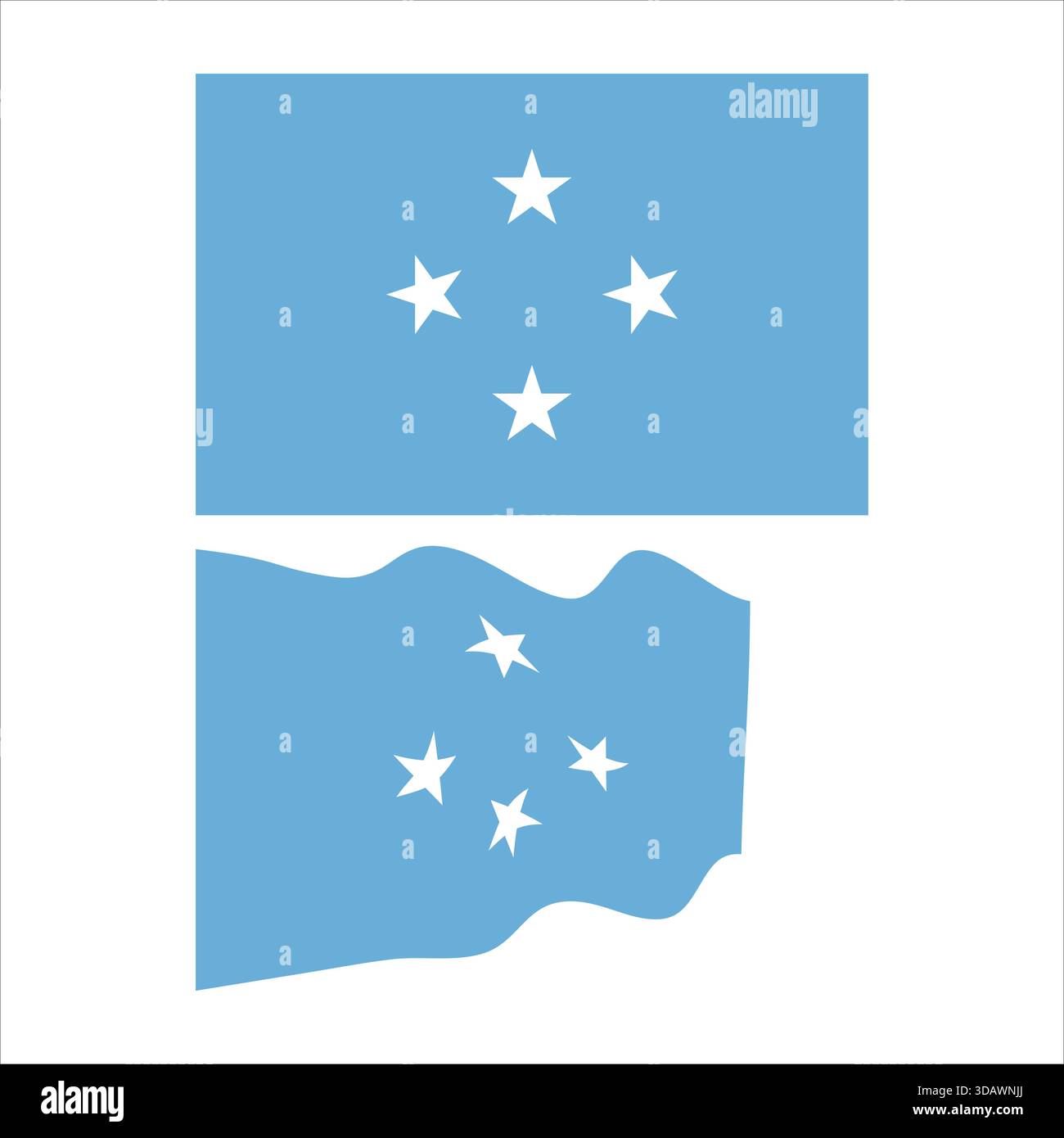 Drapeau du pays de Micronésie affichant le symbole national officiel Illustration de Vecteur