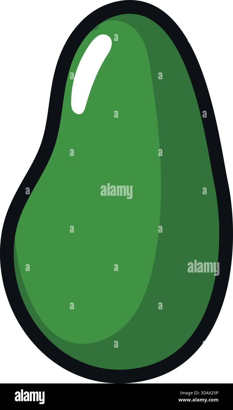 Un légume vert avec une tige noire Illustration de Vecteur