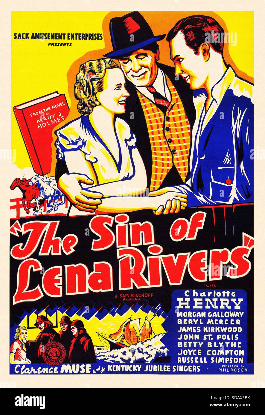 Lena Rivers (Sack Amusement, R-1930s). Film dramatique réédité sous le titre The Sin of Lena Rivers. Avec Charlotte Henry, Beryl Mercer, James Kirkwood, Clarence Muse, John Larkin, et Morgan Galloway. Réalisé par Phil Rosen.' Banque D'Images