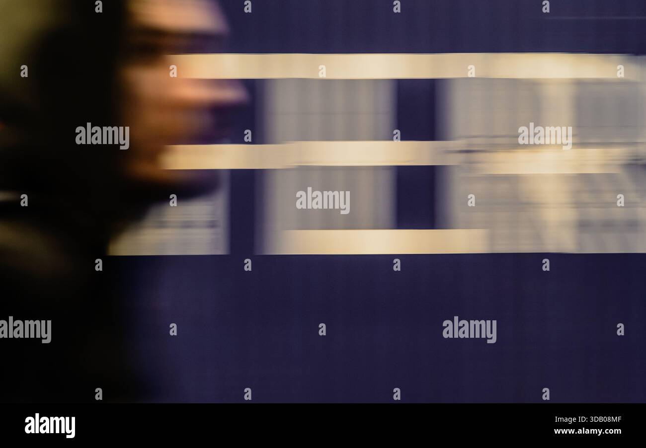 fond abstrait : conteneur sur wagon, mouvement flou Banque D'Images