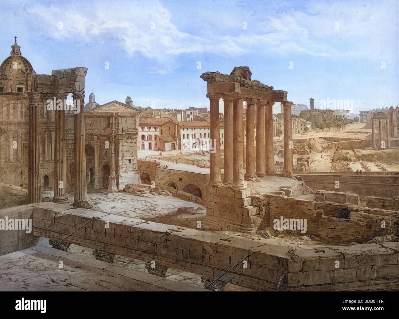Forum Romanum, Römischer Marktplatz, in ROM ist das älteste römische Forum und War Mittelpunkt des politischen, wirtschaftlichen, kulturellen und reli Banque D'Images
