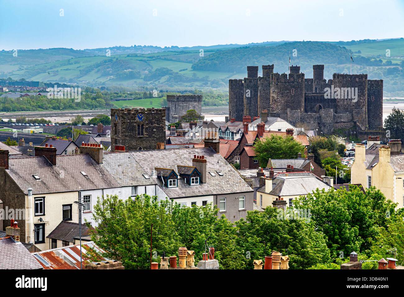 Vue du château de Conwy, pays de Galles, Royaume-Uni Banque D'Images
