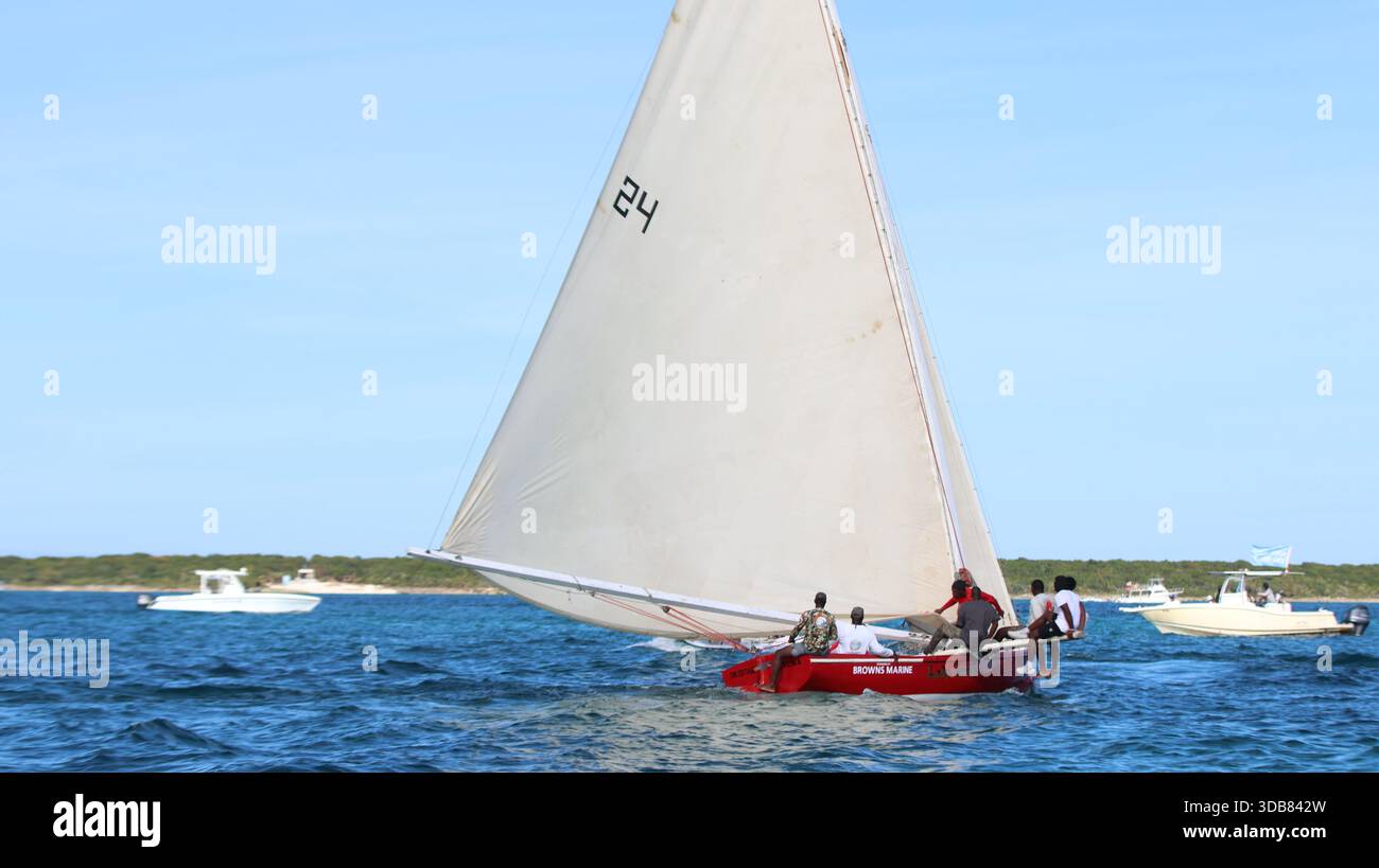 Bahamian Sloop Sailing classe B Banque D'Images