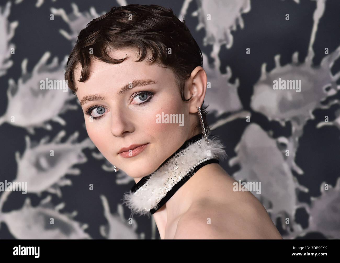 Hollywood, États-Unis. 14 décembre 2025. Thomasin McKenzie arrive à Los Angeles pour la première de « The Testament of Ann Lee » de Searchlight Pictures au Linwood Dunn Theater le 14 décembre 2025 à Hollywood, CA. © Lisa OConnor/ Credit : AFF/Alamy Live News Banque D'Images