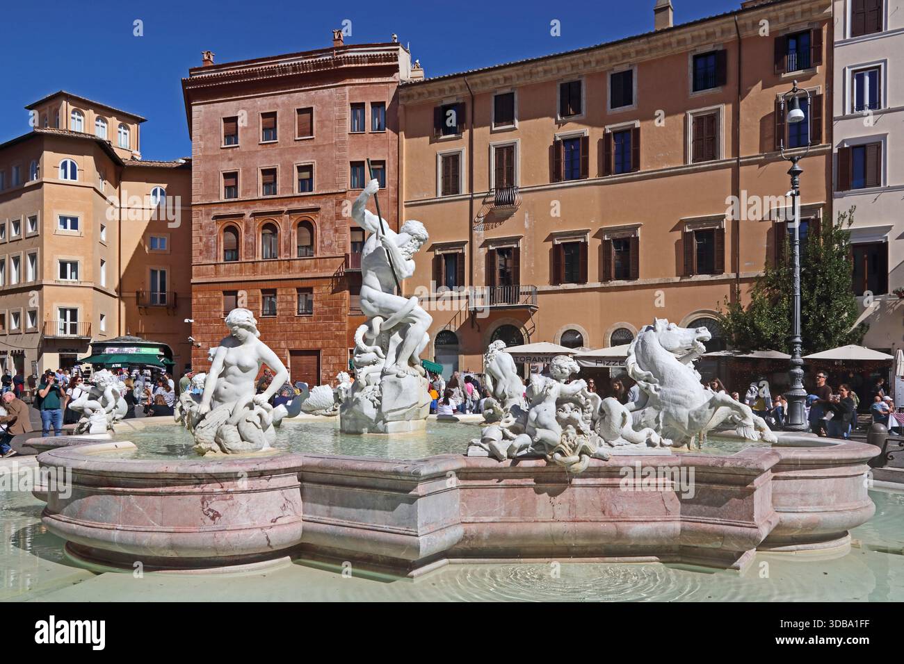Fontaine de Neptune, Piazza Navona, Rome Banque D'Images