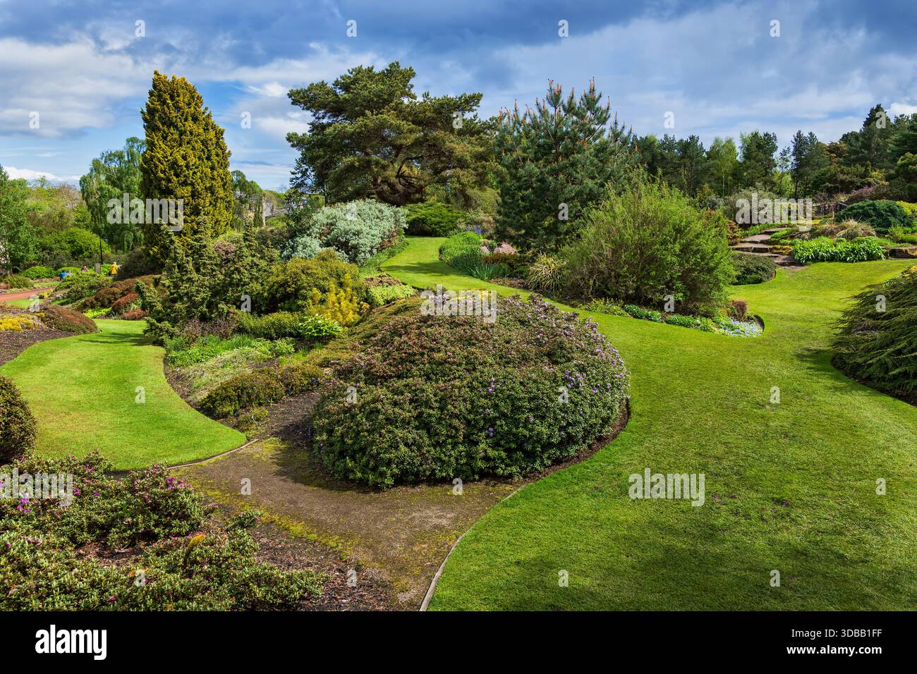 Le paysage du jardin botanique royal dans la ville d'Édimbourg en Écosse, Royaume-Uni. Banque D'Images