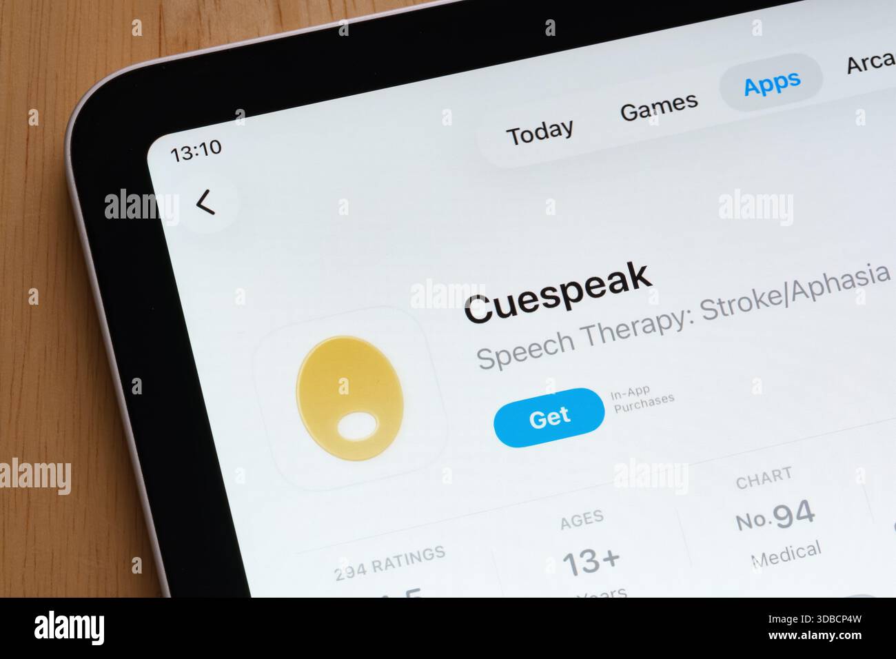 Application médicale mobile Cuespeak présentée sur l’interface App Store. Stafford, Royaume-Uni, 15 décembre 2025 Banque D'Images