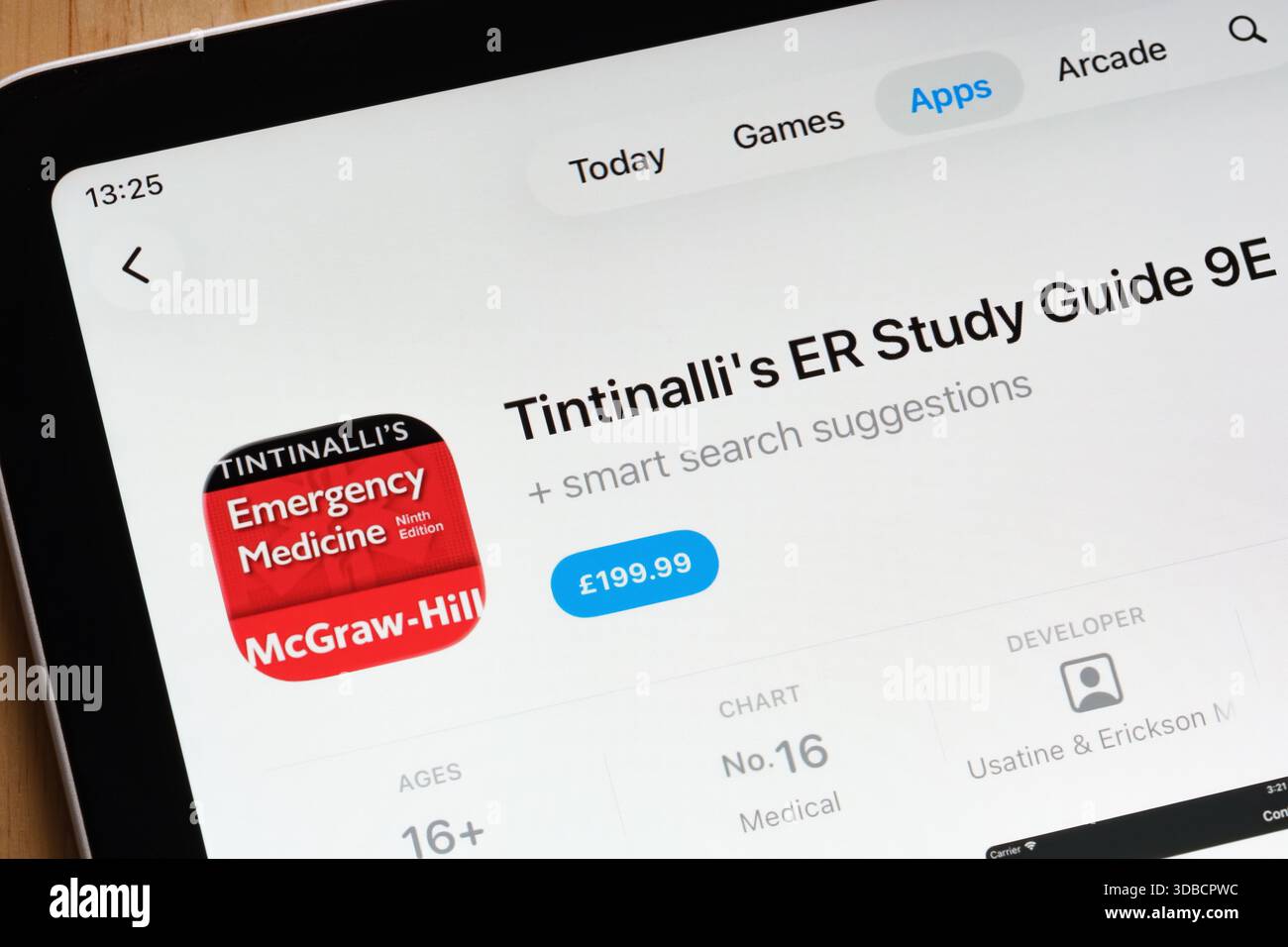 Tintinalli er Study Guide 9E application de santé populaire mise en évidence sur la page Apple iPad App Store. Stafford, Royaume-Uni, 15 décembre 2025 Banque D'Images