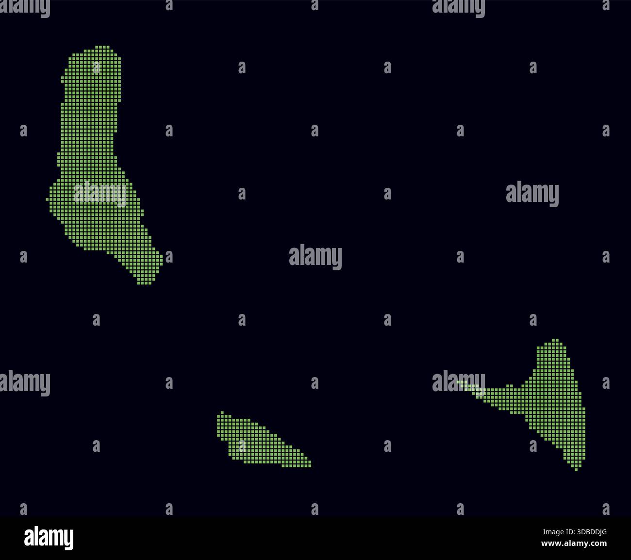 Carte en pointillés des Comores. Carte de style numérique du pays sur fond sombre. Forme Comores avec points carrés. Style de points colorés. Carrés de petite taille. Aweso Illustration de Vecteur