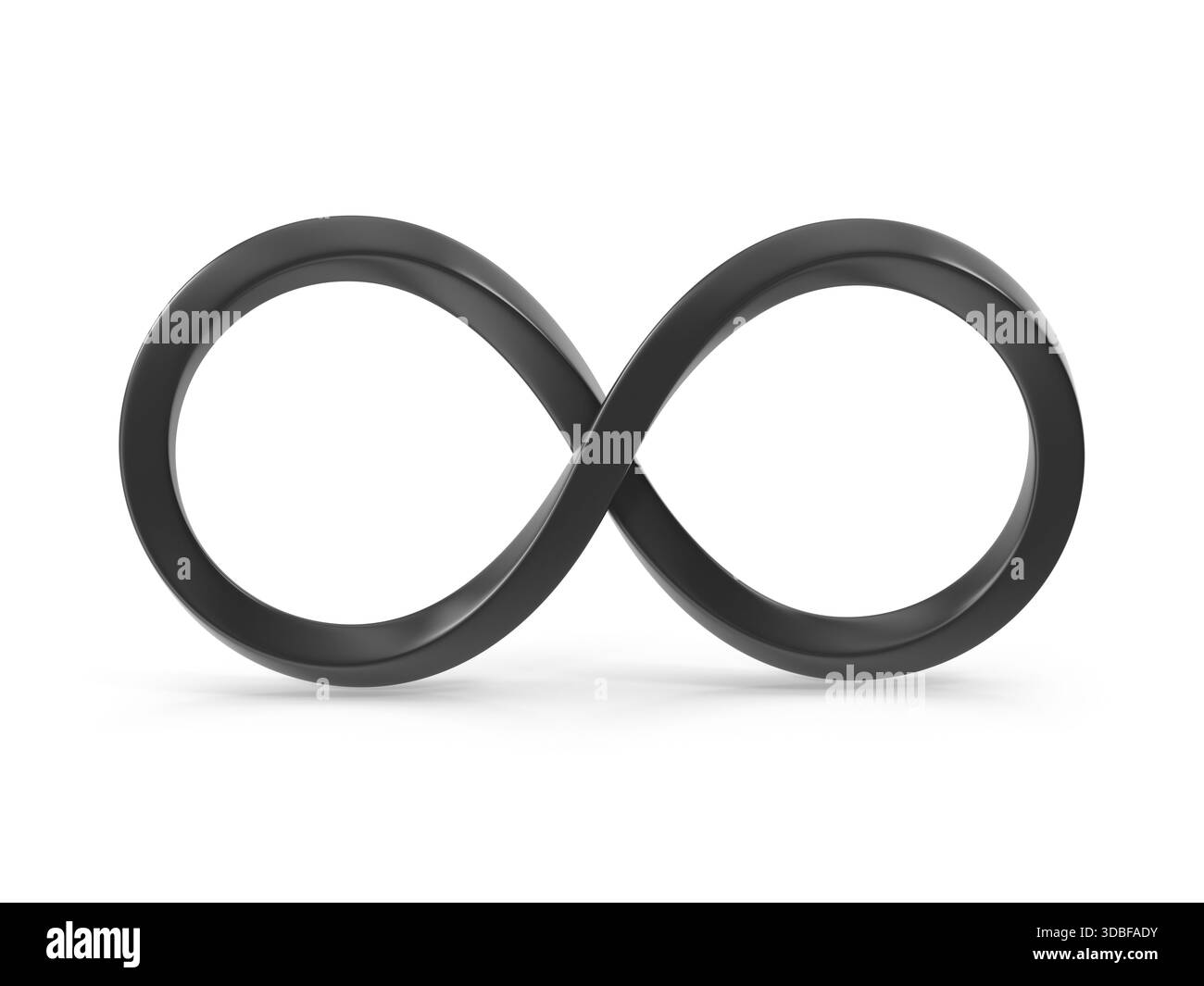 Élégant symbole d'infini noir 3D. Banque D'Images