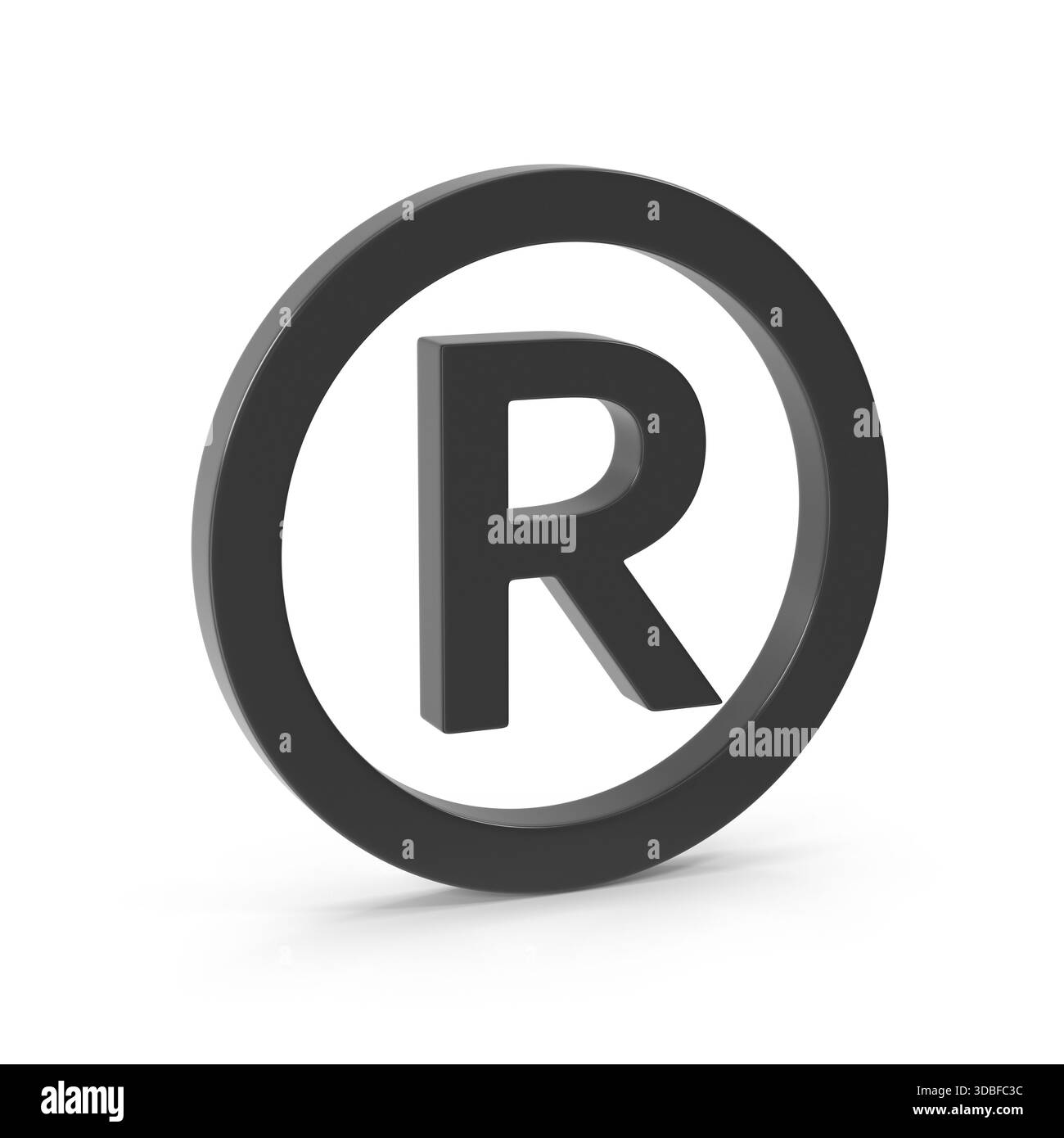 Icône symbole de marque déposée 3D. Banque D'Images