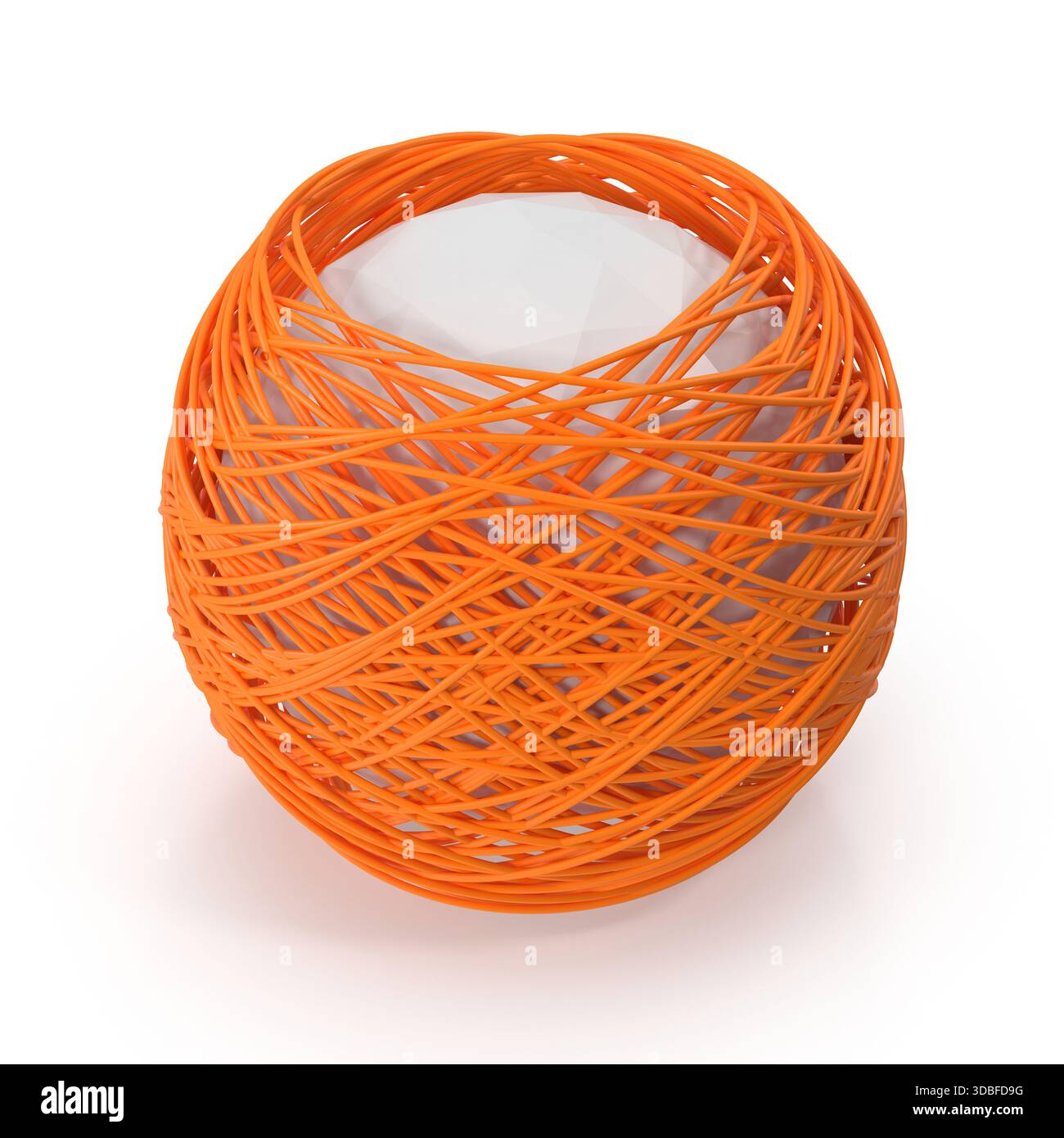 Sphère orangée vibrante avec noyau blanc Banque D'Images
