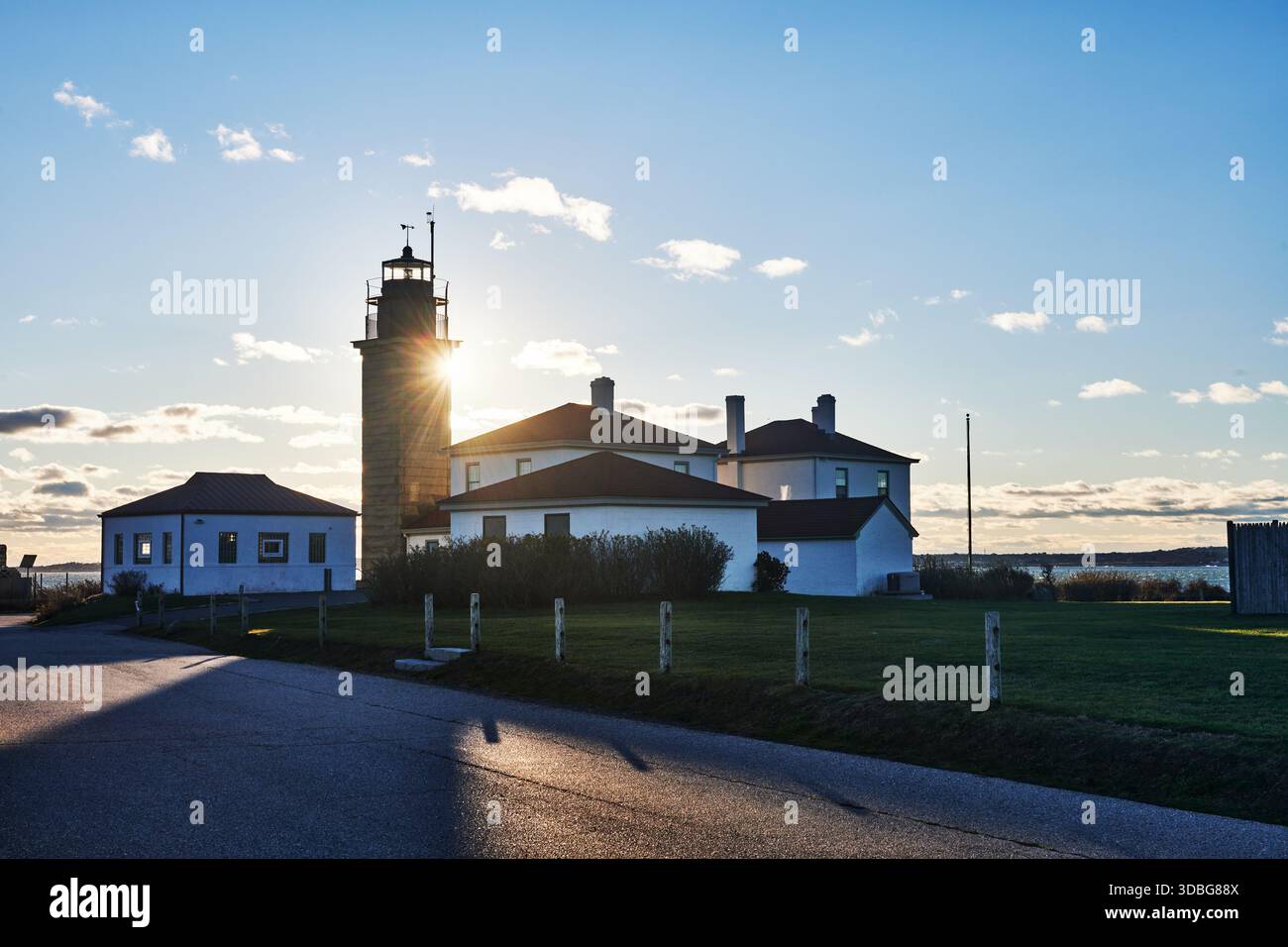 Le phare de Beavertail, construit en 1856, Beavertail State Park, Jamestown, Rhode Island, nouvelle Angleterre Banque D'Images