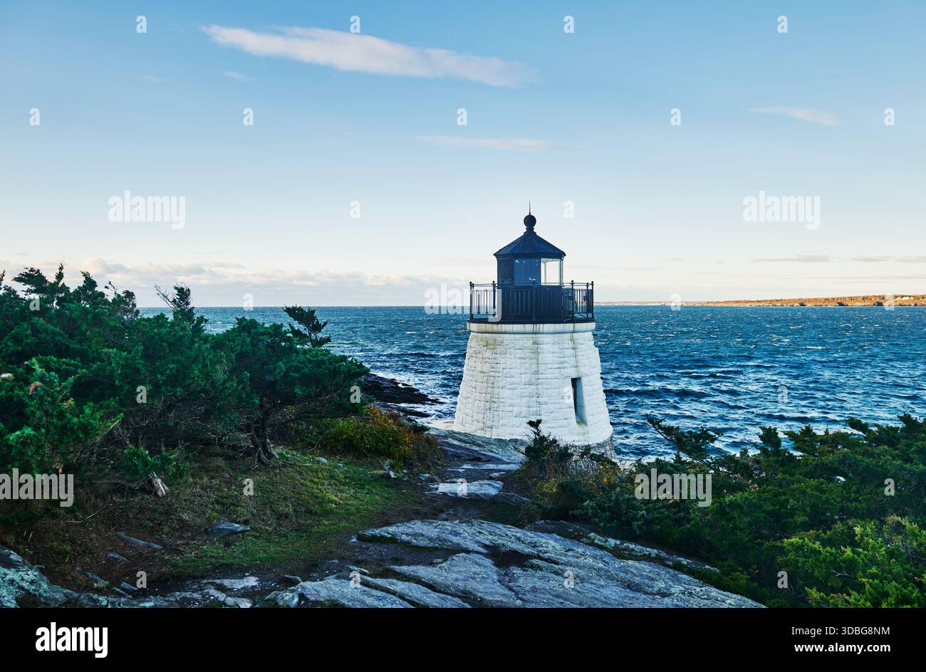 Phare de Castle Hill, construit en 1890, Newport, Rhode Island, Nouvelle-Angleterre Banque D'Images
