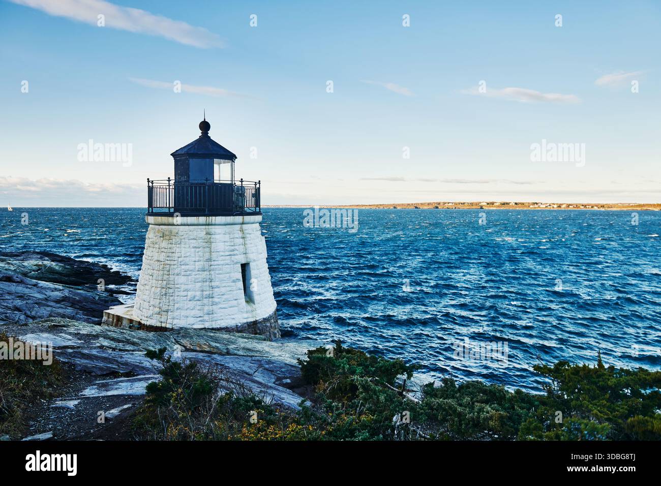 Phare de Castle Hill, construit en 1890, Newport, Rhode Island, Nouvelle-Angleterre Banque D'Images