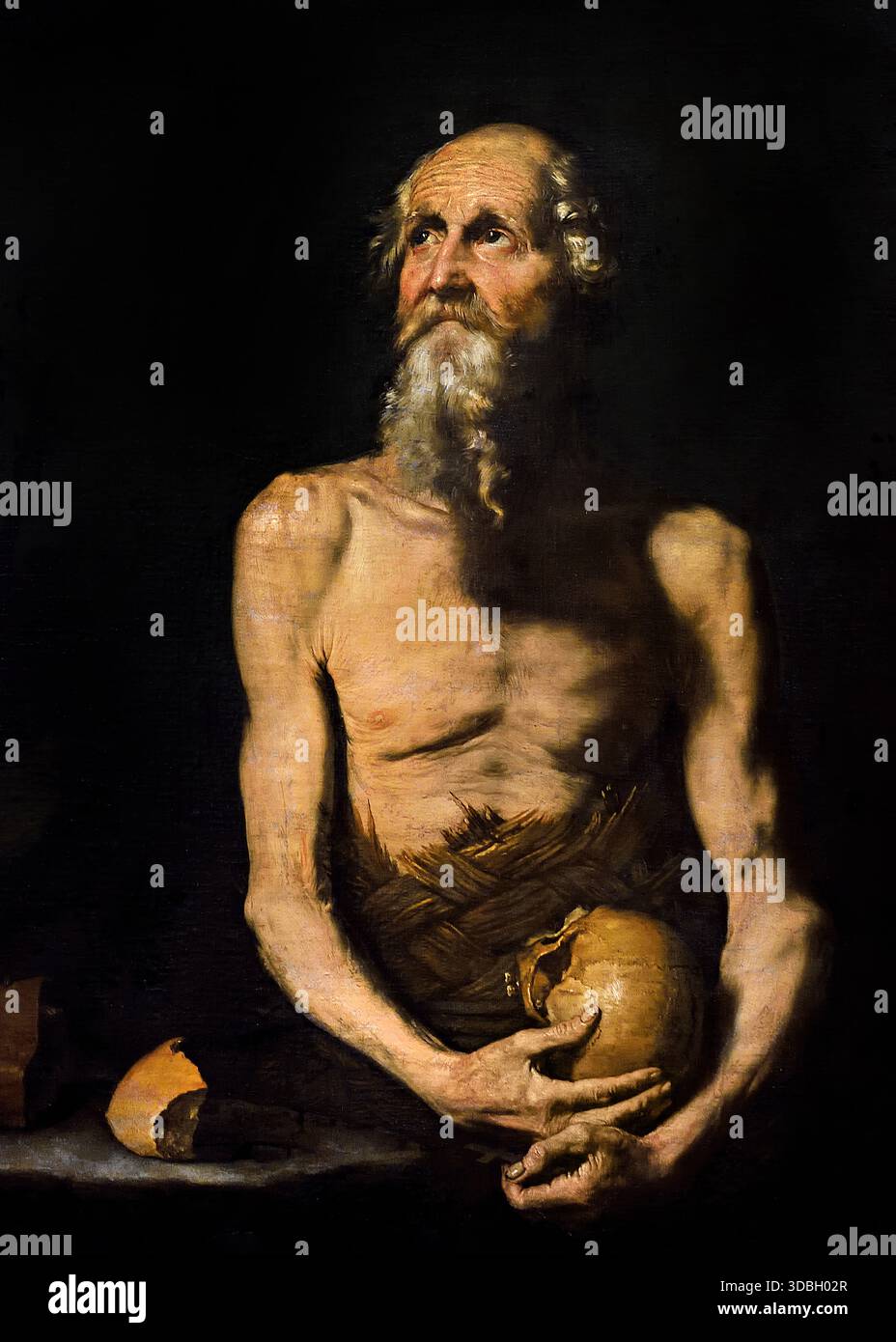 José - Jusepe de Ribera ( Játiva/Valencia 1591 – 1652 Naples ) Saint Paul l'ermite 1647 Espagne Espagnol ( Paul le premier ermite ou Paul l'Anchorite, était un saint égyptien considéré comme le premier ermite chrétien et grazer. ) Ermite égyptien et ami de produit Jérôme Banque D'Images