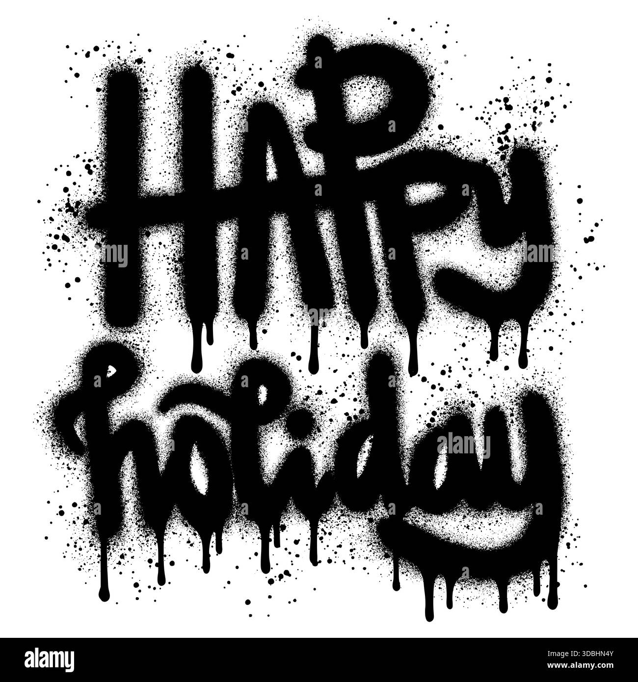 Joyeuses fêtes de vœux avec style graffiti pour cartes de voeux, bannières, etc Illustration de Vecteur