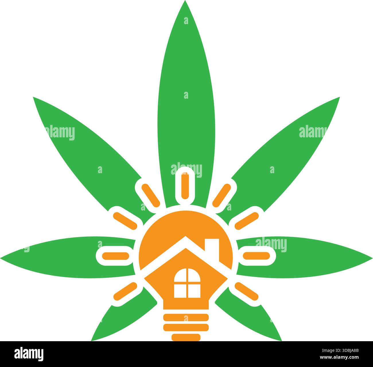 Green Leaf Lightlamp logo Design Eco Energy Home Idea Idea Idea modèle vectoriel Illustration de Vecteur