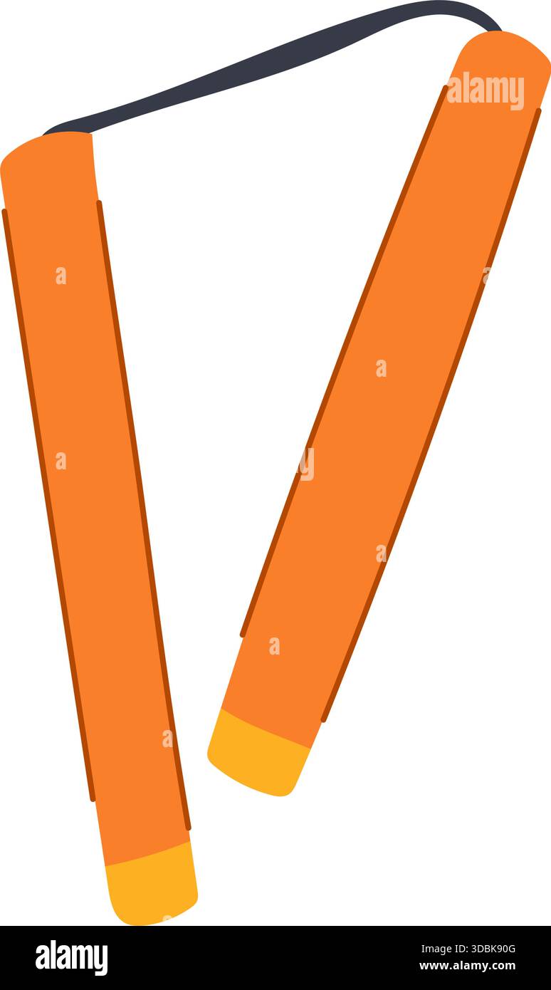 Arme d'entraînement de nunchaku pour la pratique des arts martiaux Illustration de Vecteur