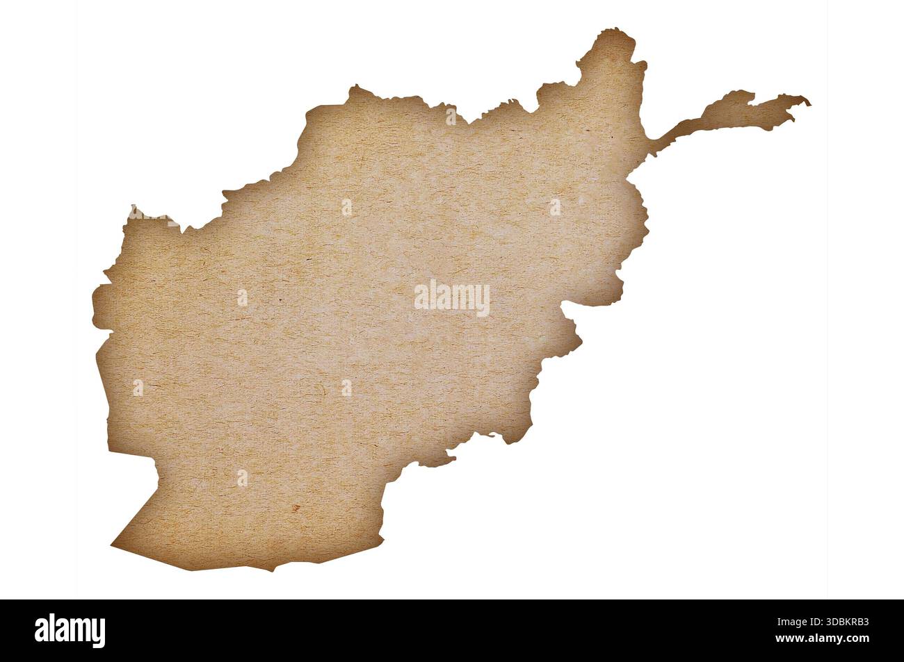 Carte précise et détaillée de l'Afghanistan sur papier grunge Banque D'Images