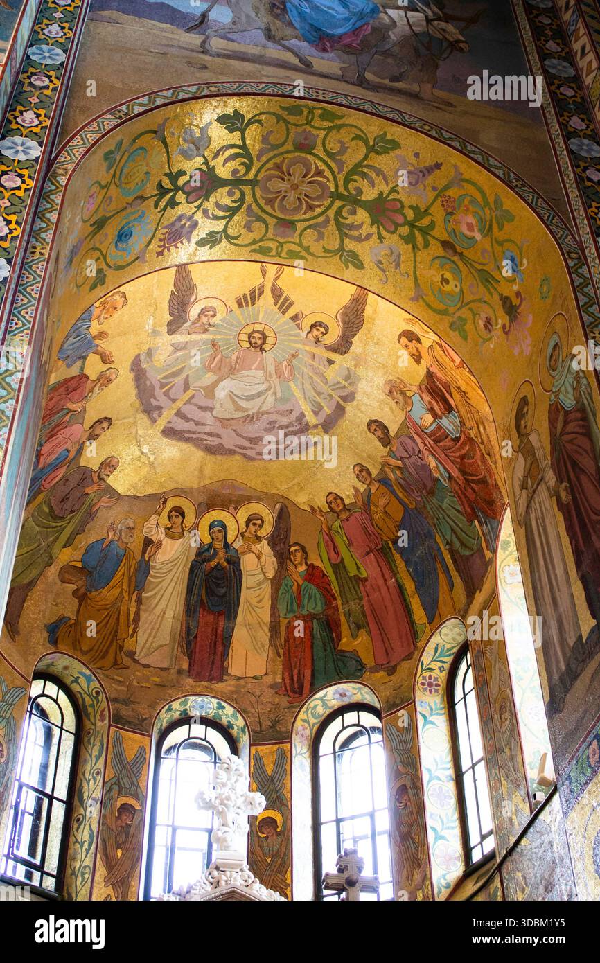 Intérieur de la Cathédrale St Isaac à Saint-Pétersbourg, en Russie. Banque D'Images