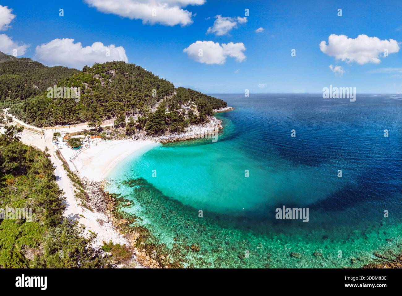 Plage de marbre sur l'île de Thassos, Grèce Banque D'Images