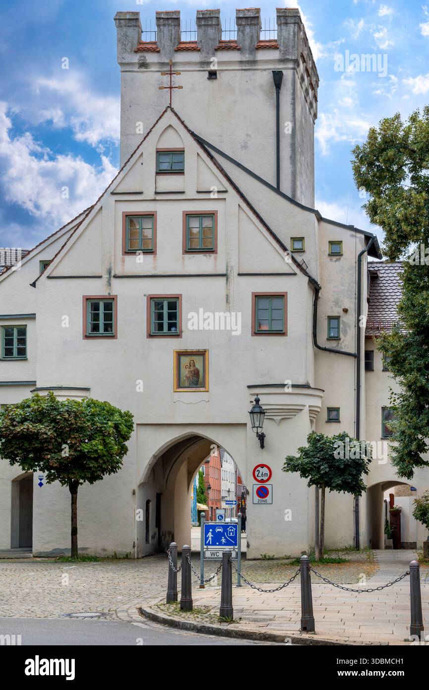 La porte d'entrée également connue sous le nom de Westernacher Tor, Mindelheim, Unterallgäu, Souabe, Bavière, Allemagne, Europe Banque D'Images