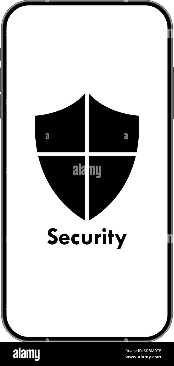 Icône de bouclier de sécurité pour smartphone, illustration vectorielle isolée Illustration de Vecteur