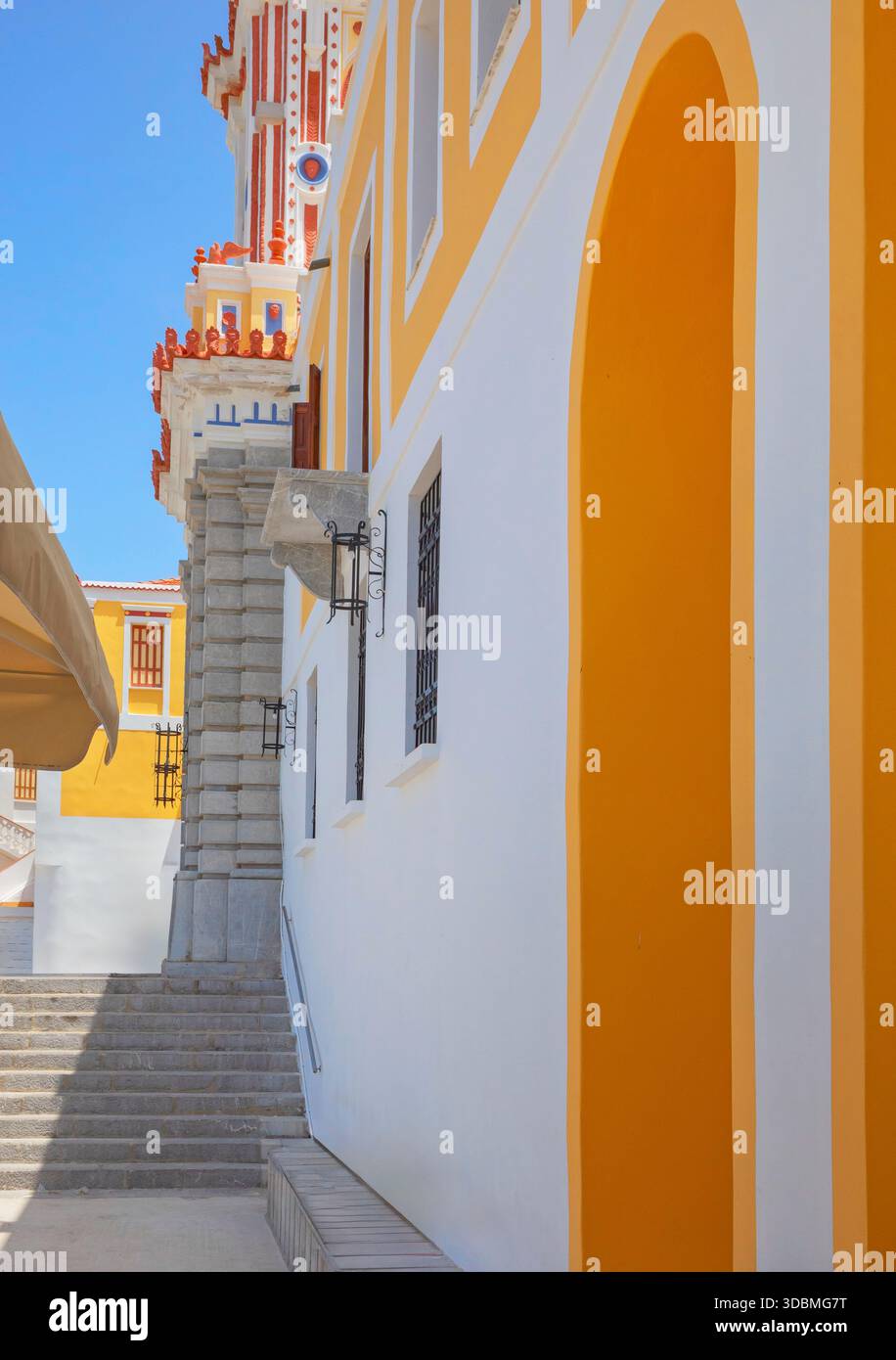 Monastère de Panormitis, Panormitis, île de Symi, îles du Dodécanèse, Grèce Banque D'Images